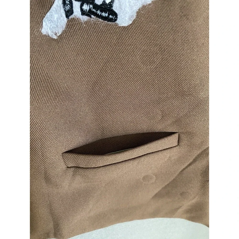 Too Cute Rocky Bullwinkle Vest‎ Men's L Brown 1992 Hanna Barbara Boris Cartoon